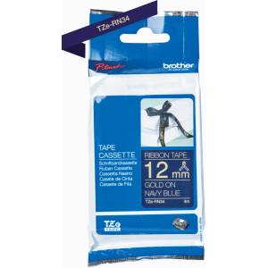 Brother textile tape gold-navy 12mm-4m (TZERN34)
