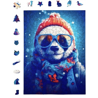 Milliwood Дървен пъзел Milliwood, Cold is cool, 316 части - Панда (L-CezaryCrazyPanda-5023)