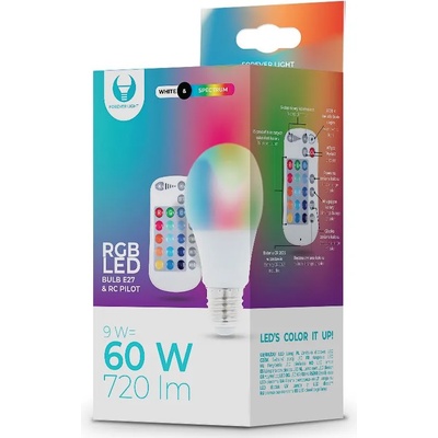 Цветна LED крушка с IR дистанционно E27 A60 RGB 9W Forever Light (5900495847669)