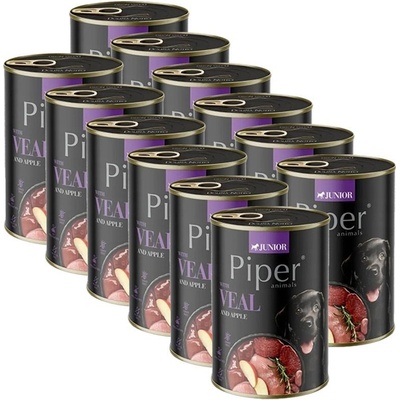 Piper Junior teľacie mäso a jablko 12 x 400 g