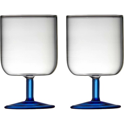 Lyngby Glas Torino sklenice na víno Čiré modré 2 x 300 ml