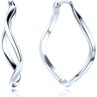 Minet Moderní stříbrné kroucené náušnice kroužky – Zbozi.Blesk.cz