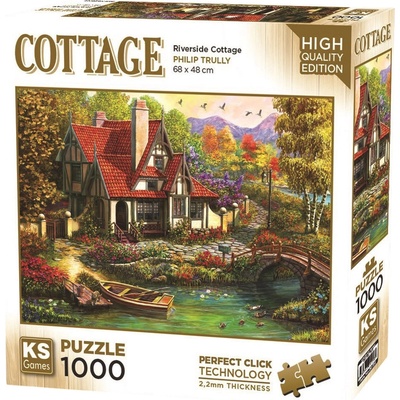 KS Games Пъзел KS Games от 1000 части - Къщичка до реката (20736)