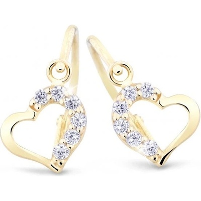 Cutie Diamonds dětské srdíčkové náušnice ze žlutého zlata s brilianty DC2757-10-00-X-1
