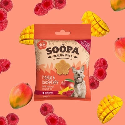 SOOPA Zdravé maškrty s mangom a malinou 50 g 50 g