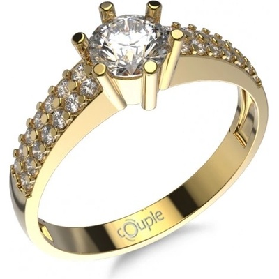Couple zásnubní Nixia ve žlutém zlatě se zirkony 5210516