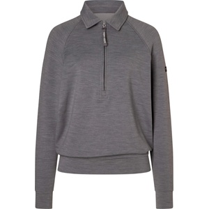 super. natural Дамски вълнен пуловер super. natural Women's 1/4 Zip Sweater Jumper - Cashmere Grey Melange (105-7093-0112)