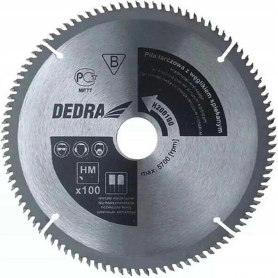 Kotoučová pila na hliník s karbidem DEDRA H210100 100 zubů průměr 210x30mm