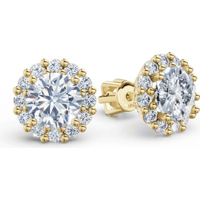 DF zlaté náušnice 3709 zo žltého zlata s diamantmi o celkovej hmotnosti 2,64 ct