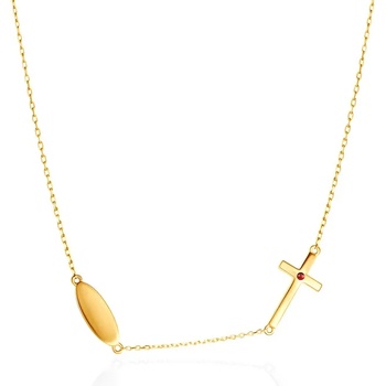 Image 1 of SAVICKI Колие с кръстче savicki: злато, рубин