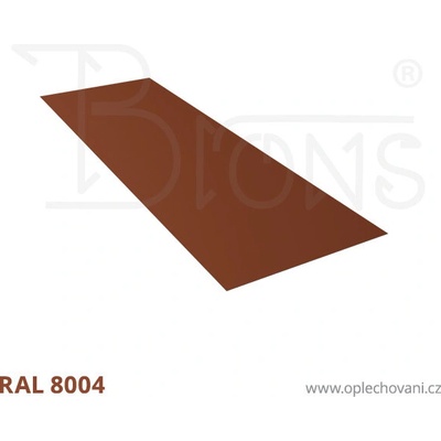 Brons Rovinný plech 650 x 2000 mm cihlově červená