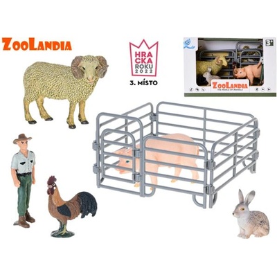 Mikro Зооландия овца със свиня и аксесоари