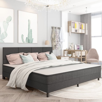 zahrada-XL 3054719 Postel boxspring tmavě šedá textil