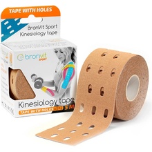 BronVit Sport Kinesio tape dierovaný béžová 5cm x 5m