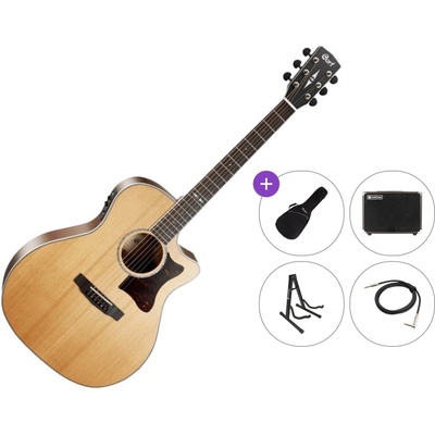 Cort GA5F-BW-NS Premium SET Natural Satin Електро-акустична китара Джъмбо