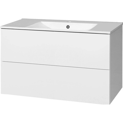 Mereo Aira, kúpeľňová skrinka s keramickým umývadlom 101 cm, biela