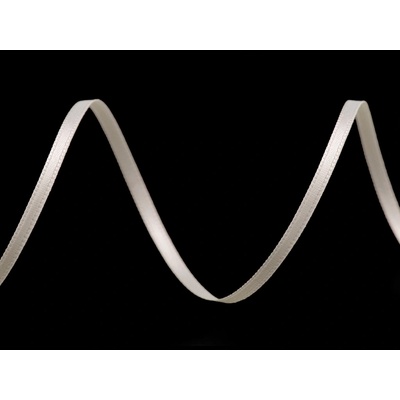 Atlasová stuha oboulící, krémová nejsvět., šíře 3 mm