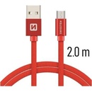 Swissten 71522306 USB - microUSB, 2m, červený