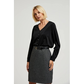 Moodo Гладка риза с декоративни копчета черна Moodo Moodo | Cheren | ЖЕНИ | XS