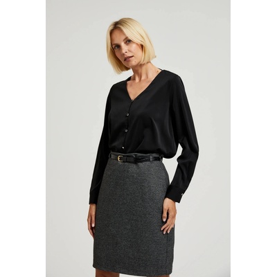 Moodo Гладка риза с декоративни копчета черна Moodo Moodo | Cheren | ЖЕНИ | XS