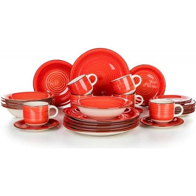 Banquet Súprava riadu jedálenský Spiral Red 30 ks