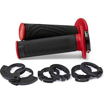 gripy LOCK-ON D100 (offroad) dĺžka 125/130 mm (6 vačiek), DOMINO (černo-červené)