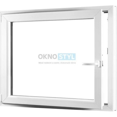 OKNOSTYL.cz jednokřídlé plastové okno otvíravo-sklopné levé REHAU 1100 x 1000 cm Bílá