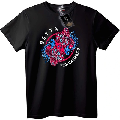 NOONEBRAND Тениска Бета Риба Разширена - M, Black