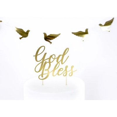 PartyDeco Украса за торта - God Bless