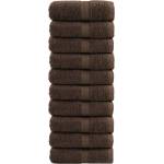 vidaXL Premium Washcloths 10pcs Brown 30x30cm 600gsm 100% Cotton - Untranslated (137229)