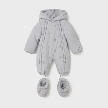 Mayoral Зимен космонавт за новородено момче в светлосив цвят с бродирани животни Mayoral