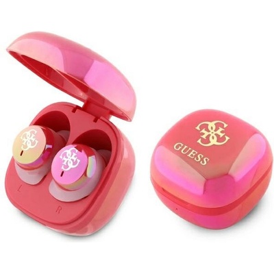 Безжични блутут слушалки със зареждащ кейс за мобилни устройства (бял) - Guess 4G Logo Mini True Wireless Stereo TWS Headset (GUTWSJ144ESH)