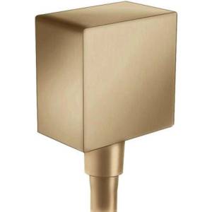Hansgrohe Fixfit - Съединител за маркуч „Square с обратен клапан, матиран бронз 26455140 (26455140)