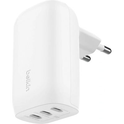 Belkin BOOSTCHARGE PRO мрежово зарядно устройство с 3 Type-C порта, 67 W, PD бързо зареждане, БЯЛО WCC002VFWH (WCC002VFWH)