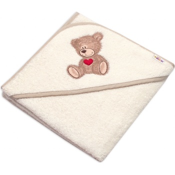 Baby Nellys Froté osuška s kapucňou 80x80cm Sweet dreams by TEDDY ecru