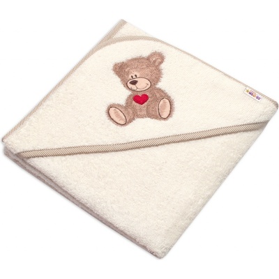 Baby Nellys Froté osuška s kapucňou 80x80cm Sweet dreams by TEDDY ecru