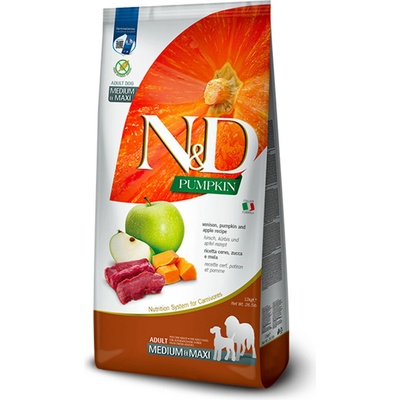 N&D Pumpkin Dog Adult Medium & Maxi Grain Free Venison & Apple 12 kg