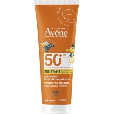 Avène Слънцезащитно мляко за лице и тяло, Avene Resistant Sun Protection Milk for Kids Face & Body SPF50+ 250 ml