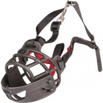 Duvo Plus Rubber Small - Намордник за кучета, черен/червен, 61-70 см