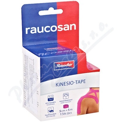 Raucosan Tejpovací páska KinesioTape růž. 109701 5 cm x 5 m