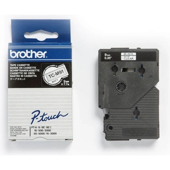 Brother Ламинирана лента Original Brother Black on Clear TCM91 за E105|E110|H100|H101|H105|H110|H111|P300|128|200|1000|1010|1090|1100|11 (TCM91)