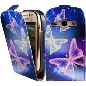 Image 1 of Samsung Galaxy Fame S6810 Blue Bytterfly Калъф + Протектор