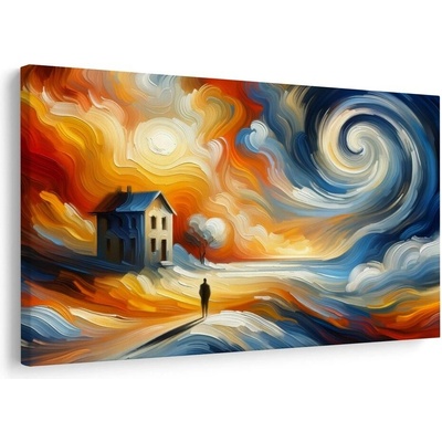 Obraz osamělý dům v bouři - 120x80