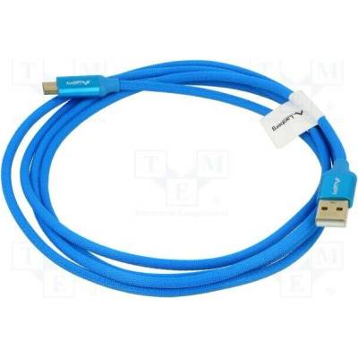 Lanberg CA-USBM-20CU-0018-BL USB 2.0, USB A vidlice,USB B micro vidlice, zlacený, 1,8m
