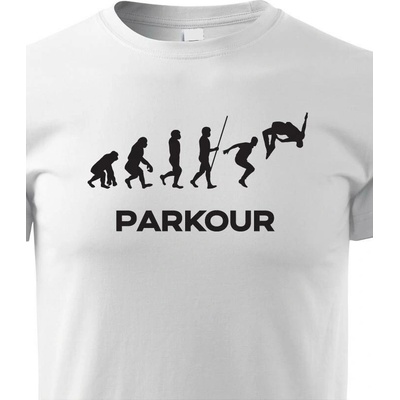 Dětské tričko Parkour evoluce Bílá Canvas Dětské tričko Bezvatriko.cz 0806