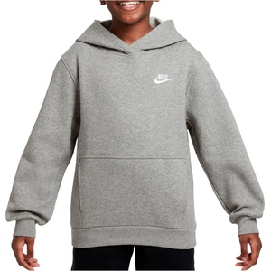 Nike Детски суичър Nike Kid's Sportswear Club Fleece Pullover Hoodie - Dark Grey Heather / White - размер XL (704-6169-0315)