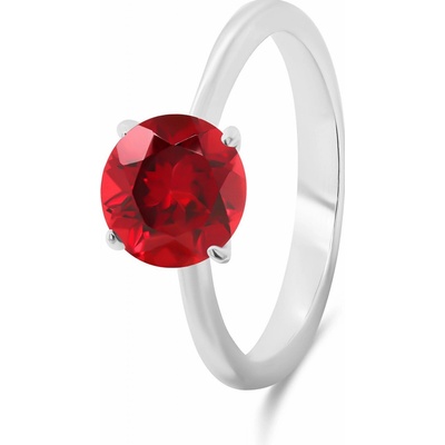 Brilio Silver stříbrný prsten s červeným zirkonem RI057WR