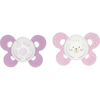 Chicco Physio Comfort 6-16m биберон Girl - Dots/Cat 2 бр
