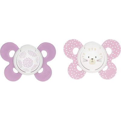 Chicco Physio Comfort 6-16m биберон Girl - Dots/Cat 2 бр