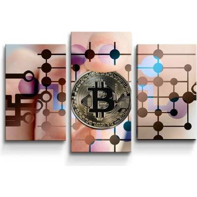 Sablio Obraz - 3-dílný Bitcoin - 75x50 cm